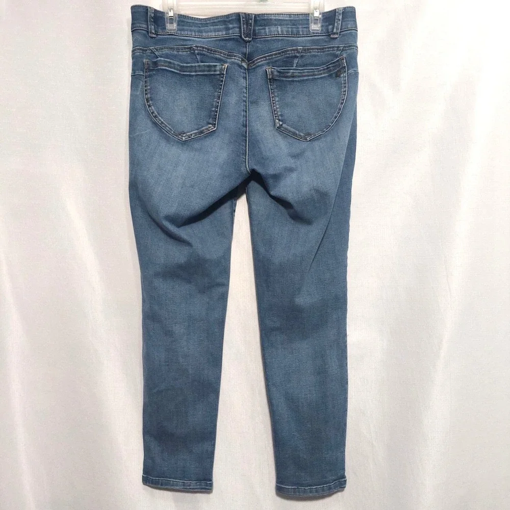 Democracy Womens 12 Jeans Ab Solution Distressed Skinny Ankle Stretch Light Wash - Picture 7 of 10